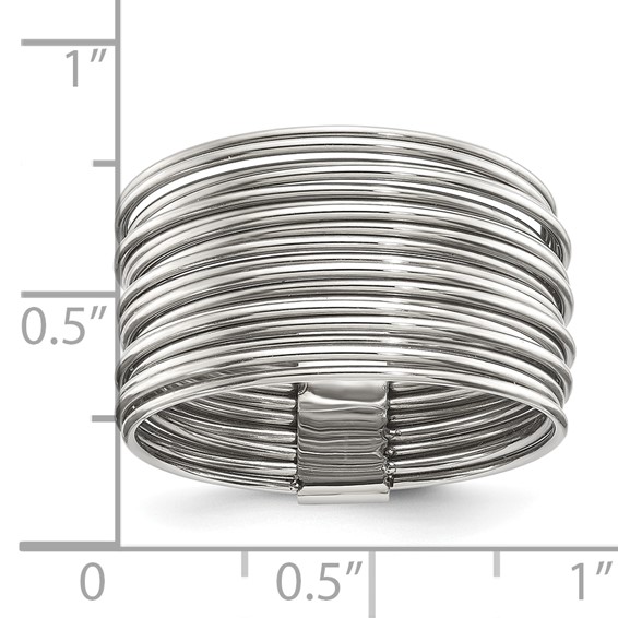 Chisel Stainless Steel Polished Multi-Wire Ring