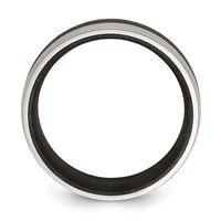 Chisel Stainless Steel Brushed and Polished Black Carbon Fiber Inlay 8mm Band view 2