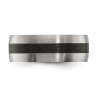Chisel Stainless Steel Brushed and Polished Black Carbon Fiber Inlay 8mm Band view 3