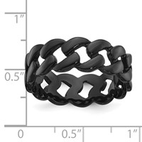 Chisel Stainless Steel Polished Black IP-plated 8mm Curb Link Band view 4