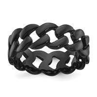 Chisel Stainless Steel Polished Black IP-plated 8mm Curb Link Band view 1
