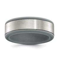 Chisel Stainless Steel Brushed Grey Silicone Center 8mm Band view 1
