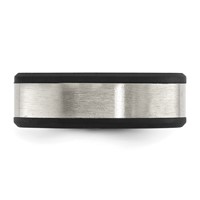 Chisel Stainless Steel Brushed Black Silicone Center 8mm Band view 3