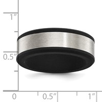 Chisel Stainless Steel Brushed Black Silicone Center 8mm Band view 4