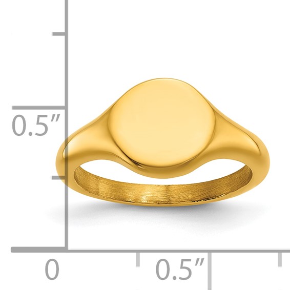 Chisel Stainless Steel Polished Yellow IP-Plated Round Disk Ring