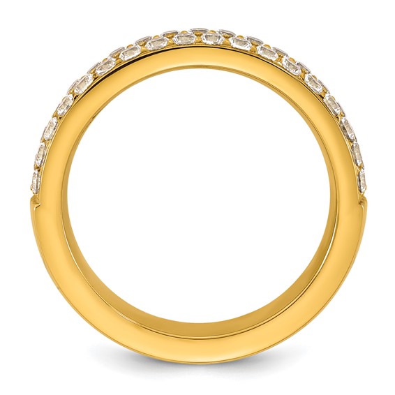 Stainless Steel Polished Yellow IP-plated 4mm CZ Ring