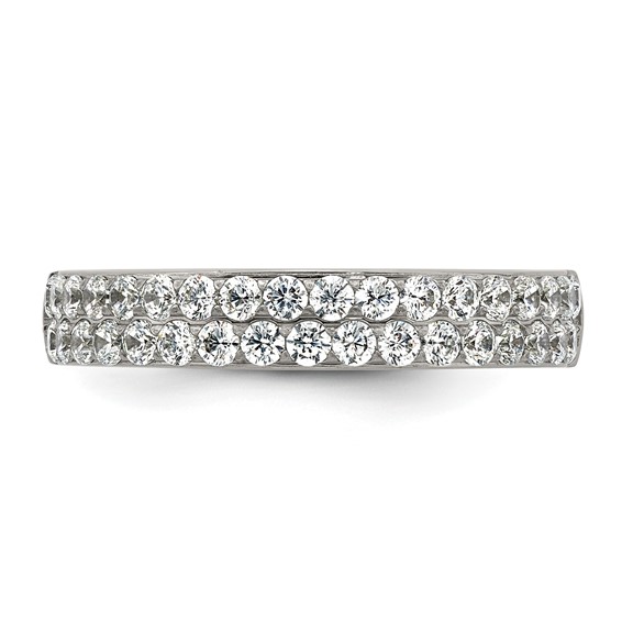 Stainless Steel Polished CZ 4mm Ring