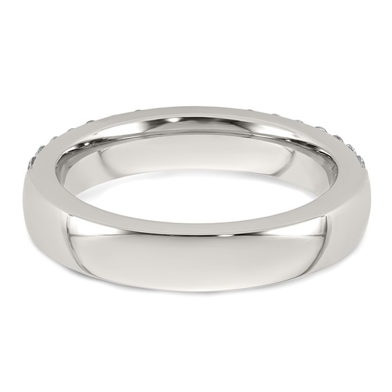 Stainless Steel Polished CZ 4mm Ring