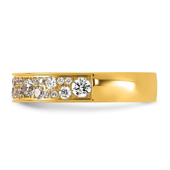 Stainless Steel Polished Yellow IP-plated CZ 4.5mm Ring