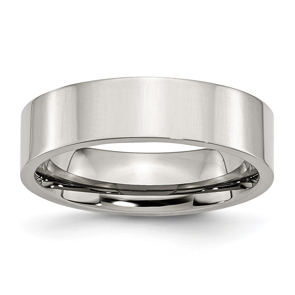 Chisel Stainless Steel Polished 6mm Flat Band