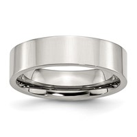 Chisel Stainless Steel Polished 6mm Flat Band view 1