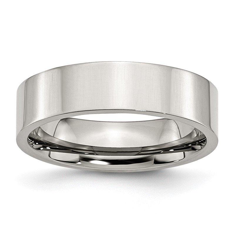 Chisel Stainless Steel Polished 6mm Flat Band
