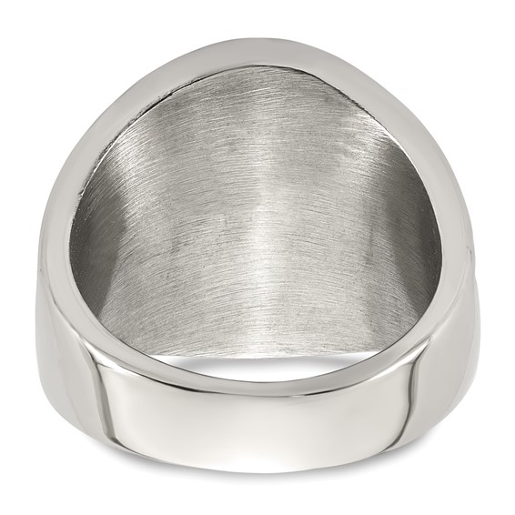 Stainless Steel Polished and Antiqued Celtic Cross Ring