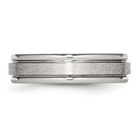 Chisel Stainless Steel Polished with Satin Center 6mm Grooved Edge Band view 3