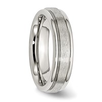 Chisel Stainless Steel Polished with Satin Center 6mm Grooved Edge Band view 4