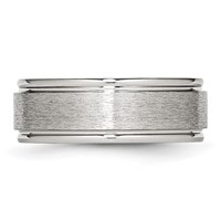Chisel Stainless Steel Brushed and Polished 8mm Grooved Edge Band view 3