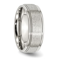 Chisel Stainless Steel Brushed and Polished 8mm Grooved Edge Band view 4
