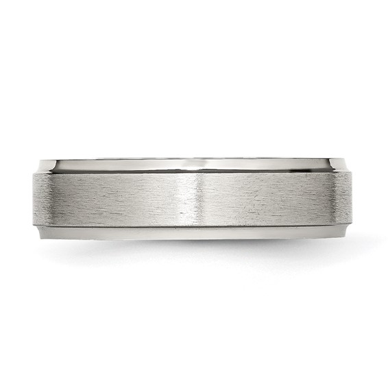 Chisel Stainless Steel Brushed and Polished 6mm Grooved Edge Band