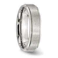 Chisel Stainless Steel Brushed and Polished 6mm Grooved Edge Band view 4