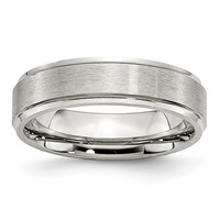 Chisel Stainless Steel Brushed and Polished 6mm Grooved Edge Band view 1