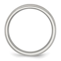 Stainless Steel Concave Beveled Edge 6mm Brushed Polished Band view 2