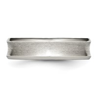 Stainless Steel Concave Beveled Edge 6mm Brushed Polished Band view 3