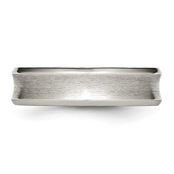 Chisel Stainless Steel Brushed and Polished Concave 6mm Beveled Edge Band
