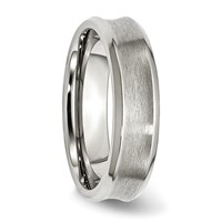 Stainless Steel Concave Beveled Edge 6mm Brushed Polished Band view 4
