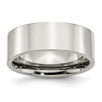 Chisel Stainless Steel Polished 8mm Flat Band view 1