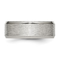 Chisel Stainless Steel Polished Band with Grain Finish Center 8mm Ridged Edge view 3