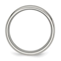 Stainless Steel Brushed Concave 8mm Beveled Edge Band view 2