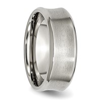 Stainless Steel Brushed Concave 8mm Beveled Edge Band view 4