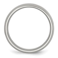 Chisel Stainless Steel Polished Band with Brushed Edge 6mm Grooved view 2