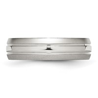 Chisel Stainless Steel Polished Band with Brushed Edge 6mm Grooved view 3