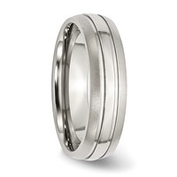 Chisel Stainless Steel Polished Band with Brushed Edge 6mm Grooved view 4