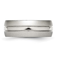 Chisel Stainless Steel Polished Band with Brushed Edge 8mm Grooved view 3