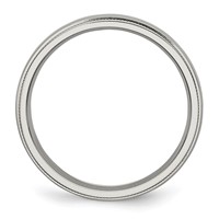Chisel Stainless Steel Polished 4mm Grooved and Beaded Band view 2