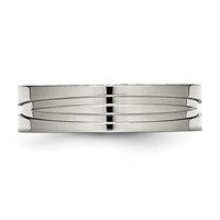 Stainless Steel Polished 6mm Grooved Band view 3