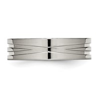 Stainless Steel Polished 6mm Grooved Band view 4