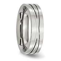 Stainless Steel Polished 6mm Grooved Band view 5