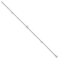 Chisel Stainless Steel Polished Stars Anklet Plus 1 Inch Extension, 9" view 3
