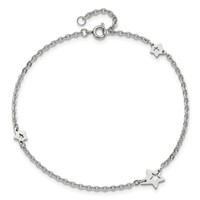 Chisel Stainless Steel Polished Stars Anklet Plus 1 Inch Extension, 9" view 5