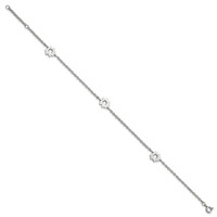 Chisel Stainless Steel Polished Flowers Anklet Plus 1 Inch Extension, 9" view 3