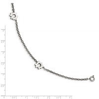 Chisel Stainless Steel Polished Flowers Anklet Plus 1 Inch Extension, 9" view 4