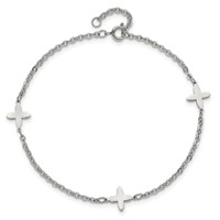 Chisel Stainless Steel Polished Cross Charms Anklet Plus 1 Inch Extension, 9" view 5