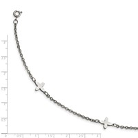 Chisel Stainless Steel Polished Cross Charms Anklet Plus 1 Inch Extension, 9" view 4