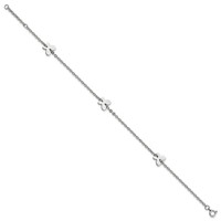 Chisel Stainless Steel Polished with Butterfly Charms Anklet Plus 1 Inch Extension, 9" view 3