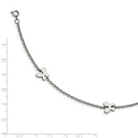 Chisel Stainless Steel Polished with Butterfly Charms Anklet Plus 1 Inch Extension, 9" view 4