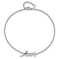 Chisel Stainless Steel Polished Faith Anklet Plus 1 Inch Extension, 9" view 4