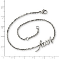 Chisel Stainless Steel Polished Faith Anklet Plus 1 Inch Extension, 9" view 5